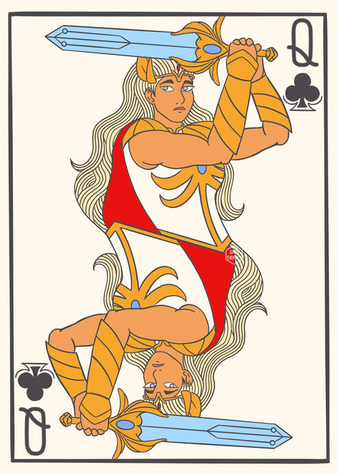 Part of a playing card series that I wanted to do with the queens of She-Ra