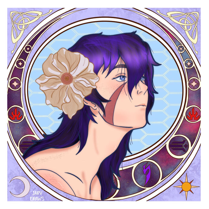 Keith is so beautiful, and art nouveau just makes him that much more.